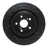 R1 Concepts 20-24 Toyota Highlander Hybrid Front Right Drilled & Slotted Black Brake Rotor