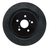 R1 Concepts 20-23 Toyota Highlander Hybrid Rear Right Drilled & Slotted Black Brake Rotor