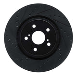 R1 Concepts 21-25 Toyota SIENNA Front Left Drilled & Slotted Black Brake Rotor