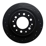 R1 Concepts 2022-2025 Lexus GX550 Rear Left Drilled & Slotted Black Brake Rotor