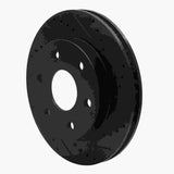 R1 Concepts 2022-2025 Lexus LX600 Rear Right Drilled & Slotted Black Brake Rotor by R1 Concepts RNC-633-76163R