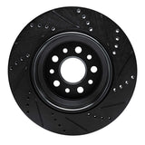 R1 Concepts 14-16 Maserati Ghibli Rear Left Drilled & Slotted Black Brake Rotor by R1 Concepts RNC-633-79003L