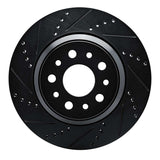 R1 Concepts 14-16 Maserati Ghibli Rear Left Drilled & Slotted Black Brake Rotor by R1 Concepts RNC-633-79003L