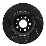 R1 Concepts 14-16 Maserati Ghibli Rear Right Drilled & Slotted Black Brake Rotor by R1 Concepts RNC-633-79003R