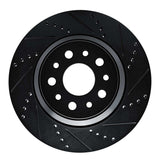 R1 Concepts 14-16 Maserati Ghibli Rear Right Drilled & Slotted Black Brake Rotor by R1 Concepts RNC-633-79003R
