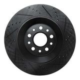 R1 Concepts 17-24 Maserati LeVante Rear Left Drilled & Slotted Black Brake Rotor by R1 Concepts RNC-633-79010L