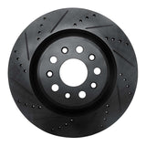 R1 Concepts 17-24 Maserati LeVante Rear Left Drilled & Slotted Black Brake Rotor by R1 Concepts RNC-633-79010L