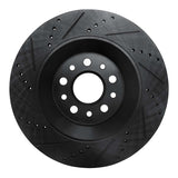 R1 Concepts 17-24 Maserati Ghibli Rear Right Drilled & Slotted Black Brake Rotor by R1 Concepts RNC-633-79010R
