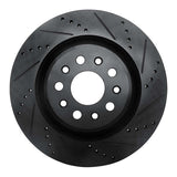 R1 Concepts 17-24 Maserati Ghibli Rear Right Drilled & Slotted Black Brake Rotor by R1 Concepts RNC-633-79010R