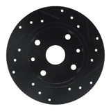 R1 Concepts 81-85 Mazda RX-7 Rear Left Drilled & Slotted Black Brake Rotor by R1 Concepts RNC-633-80000L