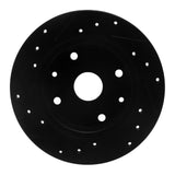 R1 Concepts 81-85 Mazda RX-7 Rear Right Drilled & Slotted Black Brake Rotor by R1 Concepts RNC-633-80000R