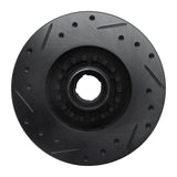 R1 Concepts 84-85 Mazda RX-7 Front Right Drilled & Slotted Black Brake Rotor