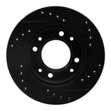 R1 Concepts 86-88 Mazda RX-7 Front Left Drilled & Slotted Black Brake Rotor by R1 Concepts RNC-633-80012L