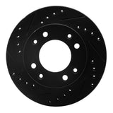 R1 Concepts 86-88 Mazda RX-7 Front Left Drilled & Slotted Black Brake Rotor by R1 Concepts RNC-633-80012L