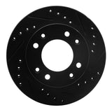 R1 Concepts 86-88 Mazda RX-7 Front Right Drilled & Slotted Black Brake Rotor by R1 Concepts RNC-633-80012R