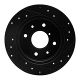 R1 Concepts 86-88 Mazda RX-7 Rear Left Drilled & Slotted Black Brake Rotor by R1 Concepts RNC-633-80014L