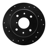 R1 Concepts 86-88 Mazda RX-7 Rear Left Drilled & Slotted Black Brake Rotor by R1 Concepts RNC-633-80014L