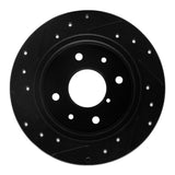R1 Concepts 86-88 Mazda RX-7 Rear Right Drilled & Slotted Black Brake Rotor by R1 Concepts RNC-633-80014R