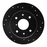 R1 Concepts 86-88 Mazda RX-7 Rear Right Drilled & Slotted Black Brake Rotor by R1 Concepts RNC-633-80014R