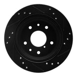 R1 Concepts 86-91 Mazda RX-7 Rear Left Drilled & Slotted Black Brake Rotor by R1 Concepts RNC-633-80015L
