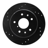 R1 Concepts 86-91 Mazda RX-7 Rear Left Drilled & Slotted Black Brake Rotor by R1 Concepts RNC-633-80015L