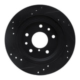 R1 Concepts 86-91 Mazda RX-7 Rear Right Drilled & Slotted Black Brake Rotor by R1 Concepts RNC-633-80015R