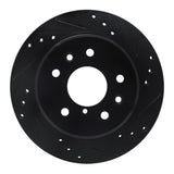R1 Concepts 86-91 Mazda RX-7 Rear Right Drilled & Slotted Black Brake Rotor by R1 Concepts RNC-633-80015R