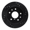 R1 Concepts 86-91 Mazda RX-7 Rear Right Drilled & Slotted Black Brake Rotor