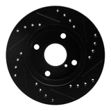 R1 Concepts 90-93 Mazda Miata Front Left Drilled & Slotted Black Brake Rotor by R1 Concepts RNC-633-80022L