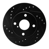 R1 Concepts 90-93 Mazda Miata Front Left Drilled & Slotted Black Brake Rotor by R1 Concepts RNC-633-80022L
