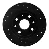 R1 Concepts 90-93 Mazda Miata Rear Left Drilled & Slotted Black Brake Rotor by R1 Concepts RNC-633-80023L
