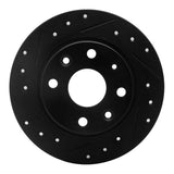 R1 Concepts 90-93 Mazda Miata Rear Left Drilled & Slotted Black Brake Rotor by R1 Concepts RNC-633-80023L