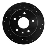 R1 Concepts 89-91 Mazda RX-7 Rear Right Drilled & Slotted Black Brake Rotor by R1 Concepts RNC-633-80024R