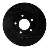 R1 Concepts 92-03 Mazda 929 Front Left Drilled & Slotted Black Brake Rotor by R1 Concepts RNC-633-80027L