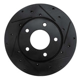 R1 Concepts 92-03 Mazda 626 Front Right Drilled & Slotted Black Brake Rotor by R1 Concepts RNC-633-80027R