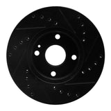 R1 Concepts 94-02 Mazda Miata Front Left Drilled & Slotted Black Brake Rotor by R1 Concepts RNC-633-80030L