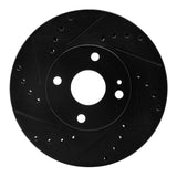 R1 Concepts 94-02 Mazda Miata Front Left Drilled & Slotted Black Brake Rotor by R1 Concepts RNC-633-80030L