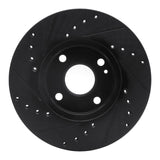 R1 Concepts 94-02 Mazda Miata Front Right Drilled & Slotted Black Brake Rotor by R1 Concepts RNC-633-80030R