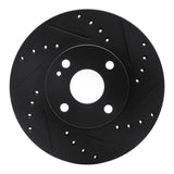 R1 Concepts 94-02 Mazda Miata Front Right Drilled & Slotted Black Brake Rotor by R1 Concepts RNC-633-80030R