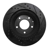 R1 Concepts 93-95 Mazda RX-7 Rear Left Drilled & Slotted Black Brake Rotor by R1 Concepts RNC-633-80032L