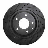 R1 Concepts 93-95 Mazda RX-7 Rear Left Drilled & Slotted Black Brake Rotor by R1 Concepts RNC-633-80032L