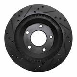 R1 Concepts 93-95 Mazda RX-7 Rear Right Drilled & Slotted Black Brake Rotor by R1 Concepts RNC-633-80032R