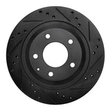 R1 Concepts 93-95 Mazda RX-7 Rear Right Drilled & Slotted Black Brake Rotor by R1 Concepts RNC-633-80032R