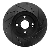 R1 Concepts 01-05 Mazda Miata Front Left Drilled & Slotted Black Brake Rotor by R1 Concepts RNC-633-80036L
