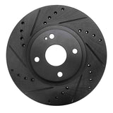 R1 Concepts 01-05 Mazda Miata Front Left Drilled & Slotted Black Brake Rotor by R1 Concepts RNC-633-80036L