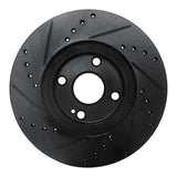 R1 Concepts 01-05 Mazda Miata Front Right Drilled & Slotted Black Brake Rotor by R1 Concepts RNC-633-80036R