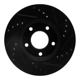R1 Concepts 04-13 Mazda 3 Front Left Drilled & Slotted Black Brake Rotor by R1 Concepts RNC-633-80041L