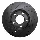 R1 Concepts 04-13 Mazda 3 Front Right Drilled & Slotted Black Brake Rotor by R1 Concepts RNC-633-80041R