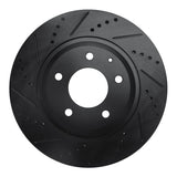 R1 Concepts 04-11 Mazda RX-8 Rear Left Drilled & Slotted Black Brake Rotor by R1 Concepts RNC-633-80044L