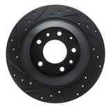 R1 Concepts 06-07 Mazda 6 Rear Left Drilled & Slotted Black Brake Rotor